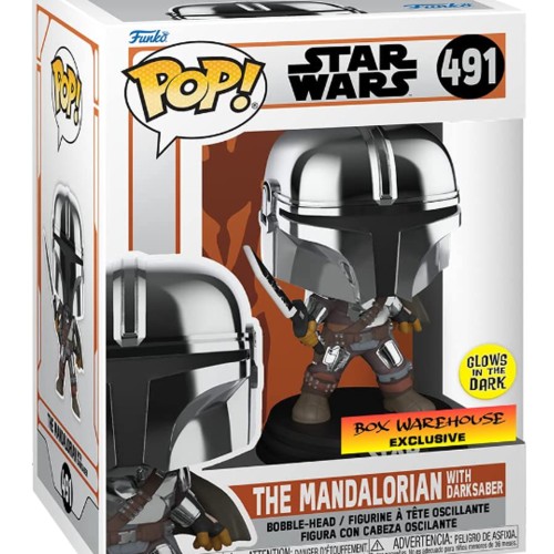 POP! STAR WARS: THE MANDALORIAN WITH DARKSABER (GLOW-IN-THE-DARK) (METALLIC EXCLUSIVE) BY FUNKO (491)